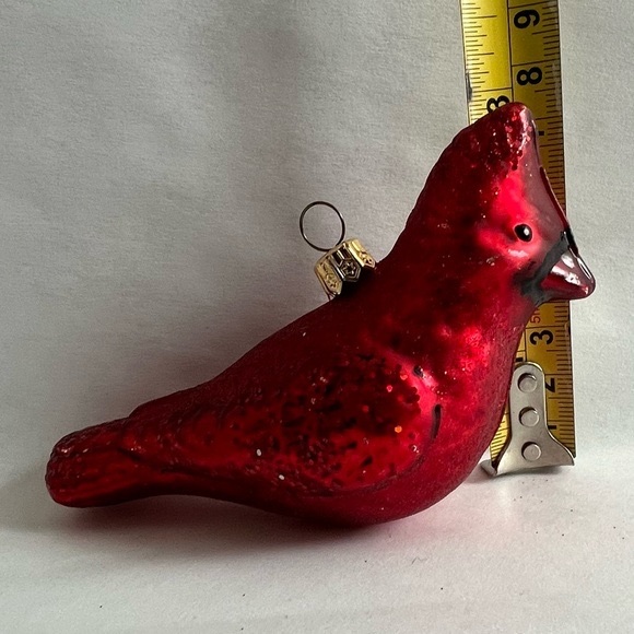 Glass Cardinal Ornament for Christmas Tree & Wreath Holiday Winter Bird Ornament - Picture 6 of 10